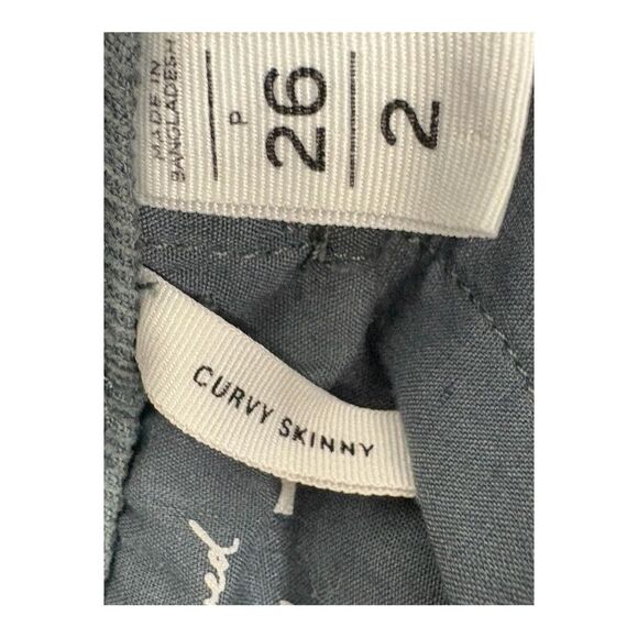 Loft slate blue grey corduroy curvy skinny pants size 2 - Picture 5 of 7